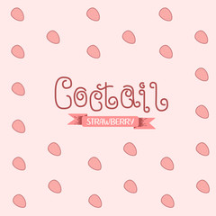 Vector seamless pattern with handmade lettering in pastel colors. Creative typography concept can be used for glass, poster, sticker, packaging, packaging, logo. Milk Strawberry milkshake Pattern Desi