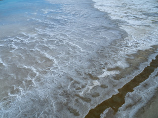 Sea salt fields local farm industry on a beautiful blue sky in Thailand, salt-pond, salt-farm
