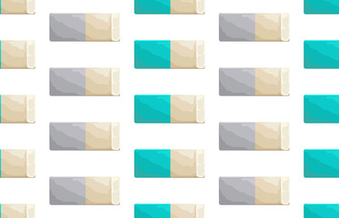 Back to school seamless patterns with erasers.