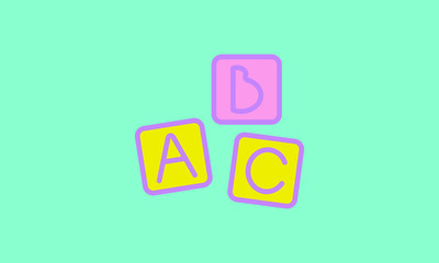 Web line icon. Baby bricks, ABC-bricks