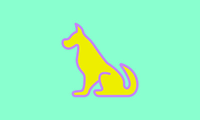 Web line icon. Silhouette of the dog