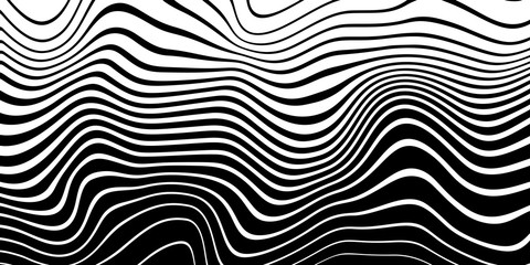 Black and white Psychedelic Linear Wavy Backgrounds