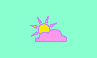 Web icon. Sun and clouds