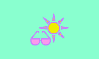 Web icon. Sun and glasses