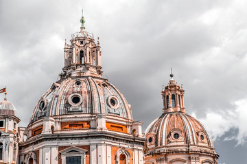 Obraz premium Santa Maria di Loreto and Chiesa del Santissimo Nome di Maria al Foro Traiano