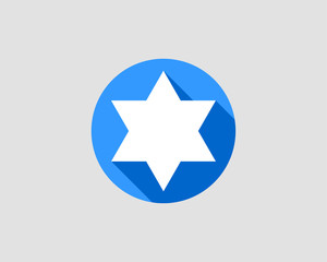 Jewish Star of David icon. Vector six pointed stars symbol.