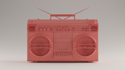 Pink Boombox Front View 3d illustration 3d render