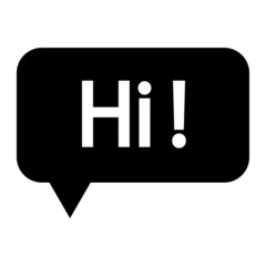 Chat sign vector icon.Cute speech bubble illustration, saying hi symbol.