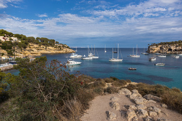 Seascape with rocky coast of Mallorca
