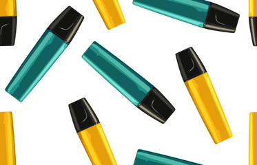 Seamless back to school pattern with colorful markers.