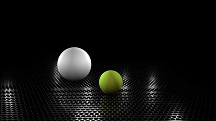 tennis ball on black background