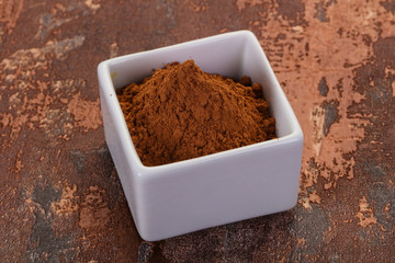 Cocoa powder in the bowl