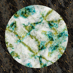 Obraz na płótnie Canvas Marble. Marble pattern background for design. Two pieces of marble in the form of a geometric figure of a circle and a square on top of each other.