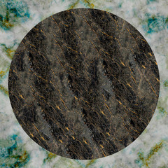 Marble. Marble pattern background for design. Two pieces of marble in the form of a geometric figure of a circle and a square on top of each other.