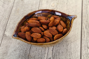 Almonds nuts heap