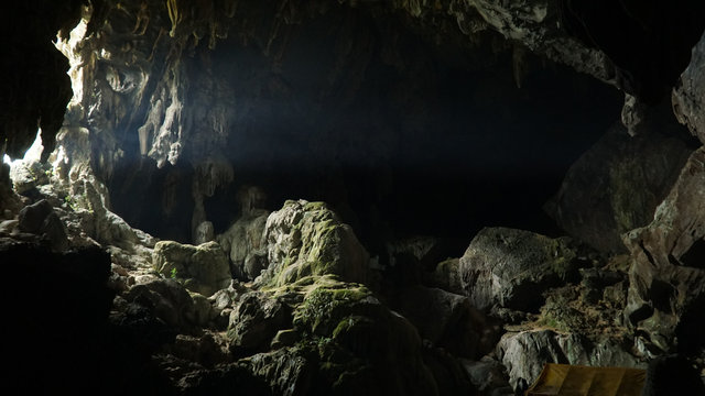 Tham Poukham Cave near Vang Vieng in Vientiane Province, Laos.