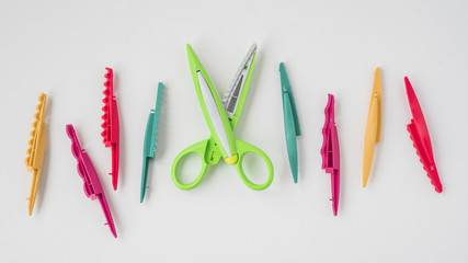 Design scissor with colorful changeable blades