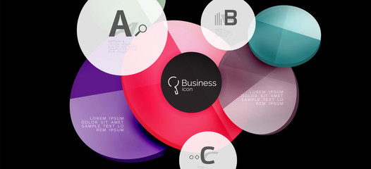 Info graphics circles background. Success icon symbol. Vector info graphic design. Creative vector element. Decoration element