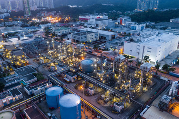 Tai Po Industrial district at night