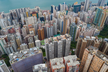 Fototapeta na wymiar Top down view of Hong Kong apartment building