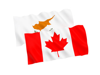 Flags of Canada and Cyprus on a white background