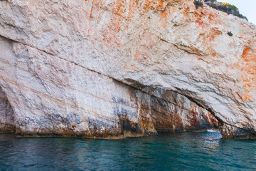 Blue caves, coast of Greek island Zakynthos