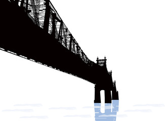 modern bridge with blue reflection