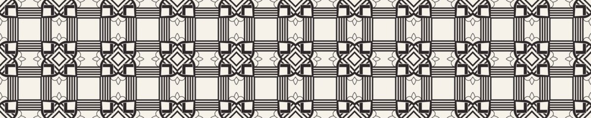 Vector modern ornamental pattern. Abstract art deco seamless monochrome background