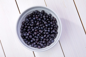 fresh blueberries in the bowl