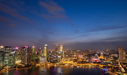Fototapeta na wymiar Singapore city views from Marina Bay Area