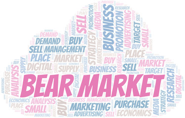 Bear Market word cloud. Vector made with text only.