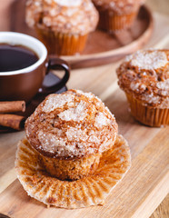 Cinnamon Muffin and Cup of Coffee