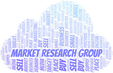 Obraz premium Market Research Group word cloud. Vector made with text only.