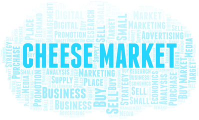 Obraz premium Cheese Market word cloud. Vector made with text only.