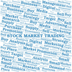 Stock Market Trading word cloud. Vector made with text only.