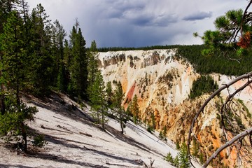 Geröllhang am Grand Canyon im Yellowstone Nationalpark