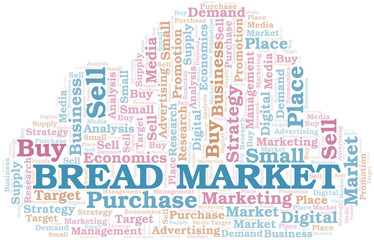 Obraz premium Bread Market word cloud. Vector made with text only.