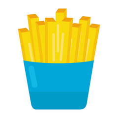 french fries on white background