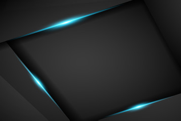 abstract technology background concept metal blue on hi tech future design - Vector