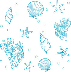 貝殻とサンゴとヒトデ