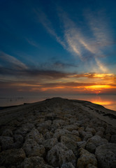 Beautiful sunrise with colorful clouds