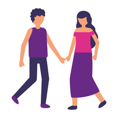 standing man and woman casual clothes