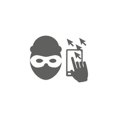 Website clicks icon with pointer icon - unscrupulously acquiring website clicks