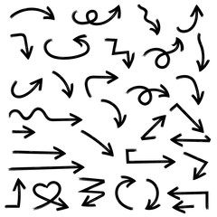 Obraz premium Black arrows. Hand drawn icons