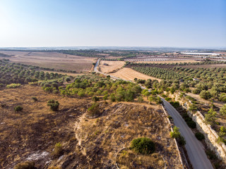 Fototapeta na wymiar Aerial view of a rural field in Sicily in the morning