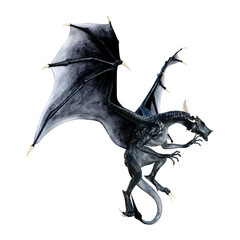 3D Rendering Fairy Tale Dragon on White