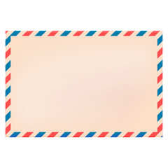 Blank new envelope with red and blue striped border