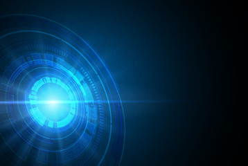 technology digital world of business information blue abstract background - Illustration