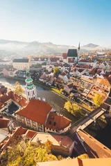 Fototapeten Historic town of Cesky Krumlov at sunrise, Bohemia, Czech Republic © JFL Photography