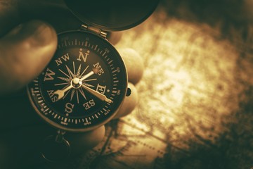 Travel Destination with Compass